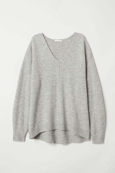 H & M - Jersey En Punto Fino - Gris