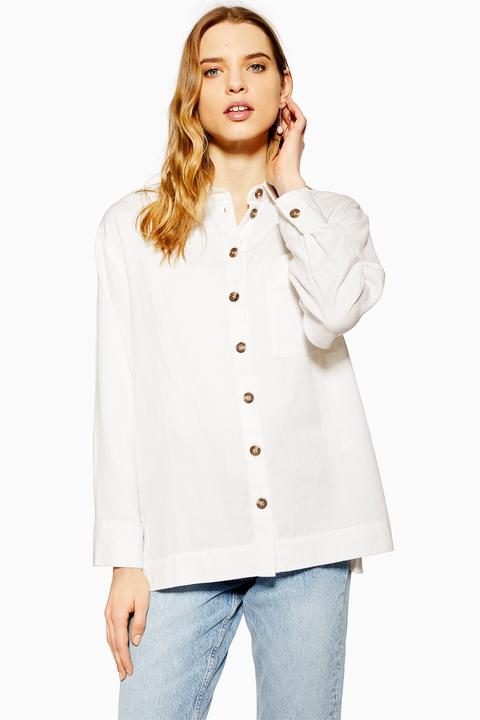 Womens Casual Shirt - Ivory, Ivory