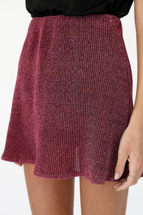 Vg Groove Is In The Heart Glitter Mini Skirt // Rose