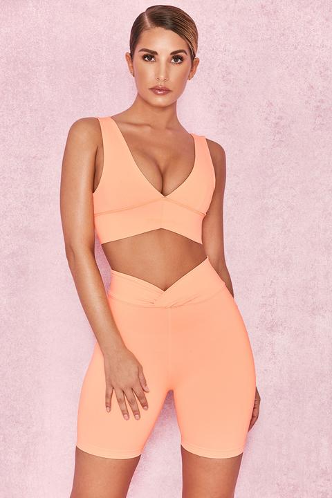 Pastel Neon Orange Cycling Shorts - Sale