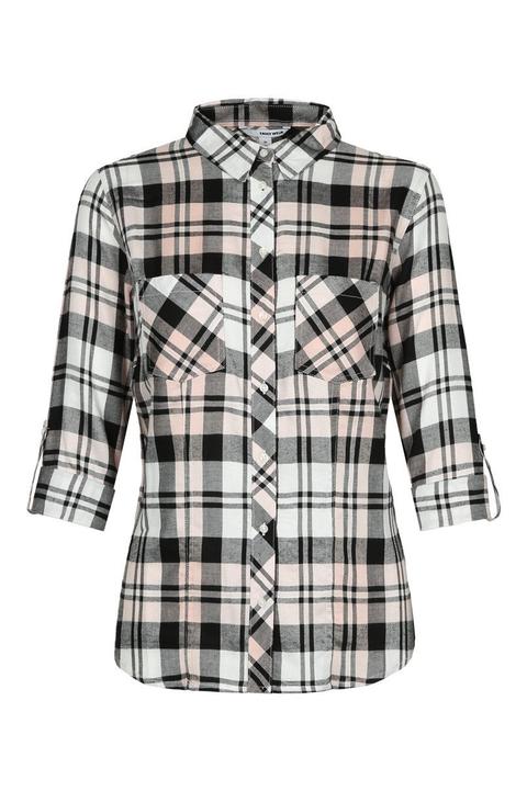Camicia A Quadri Rosa E Nera