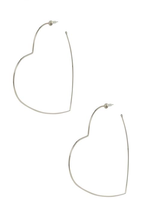 Skinny Heart Hoop Earring