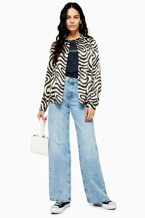 Womens Bleach Slim Wide Jeans - Bleach Stone, Bleach Stone