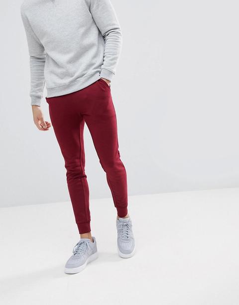 Joggers Súper Ajustados En Burdeos De Asos Design