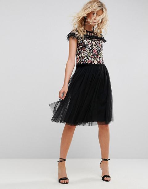 Needle & Thread - Gonna Longuette In Tulle - Nero