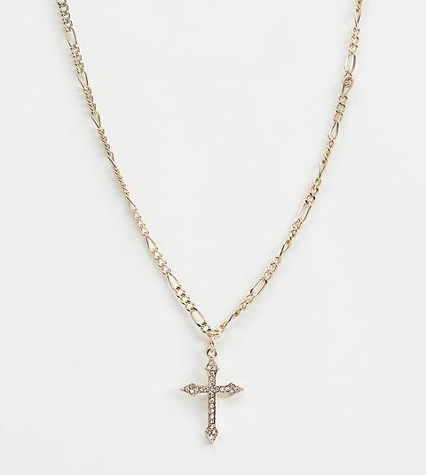 chunky gold cross necklace