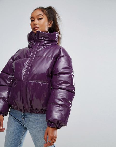 Chaqueta De Plumas De Charol Brillante De Asos