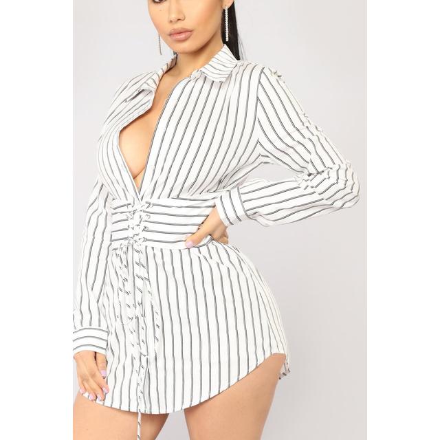 fashion nova white shirt dress