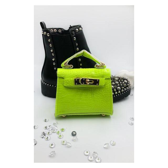 neon lime green purse