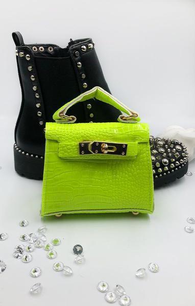 neon green mini bag