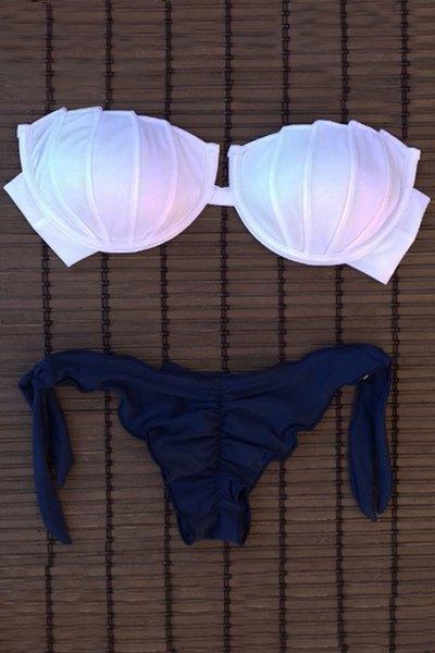 Side-tie Bandeau Bikini Set