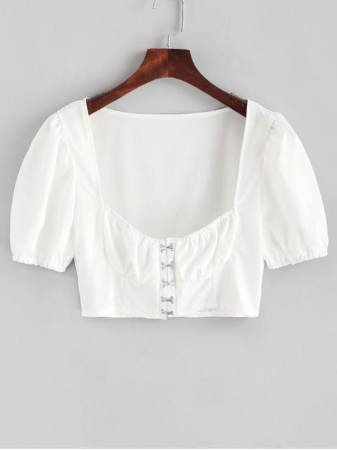 Blusa Corta Y Ojo Gancho White