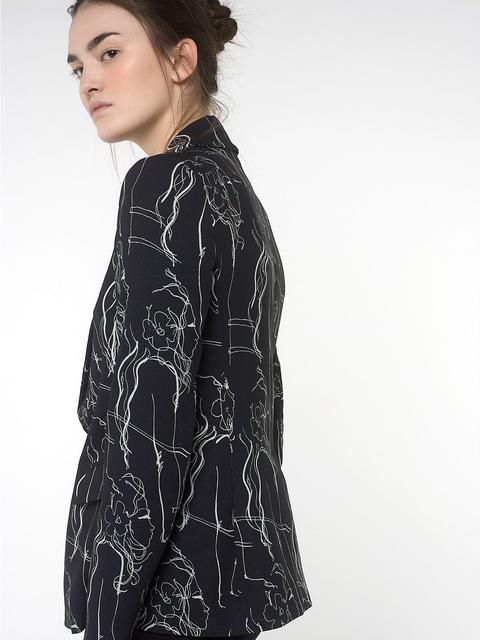 Giacca In Crepe Con Stampa Esclusiva