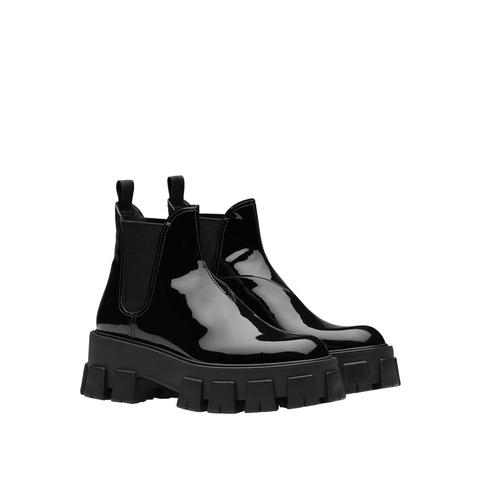 Bottines En Cuir Verni Monolith