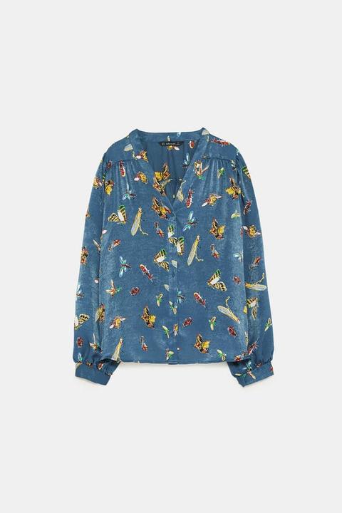 Bluse Mit Insekten-motiven