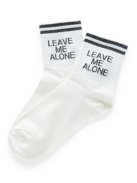 Letter & Striped Pattern Ankle Socks