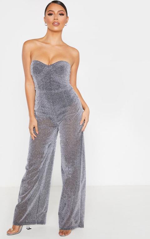 glitter bandeau jumpsuit