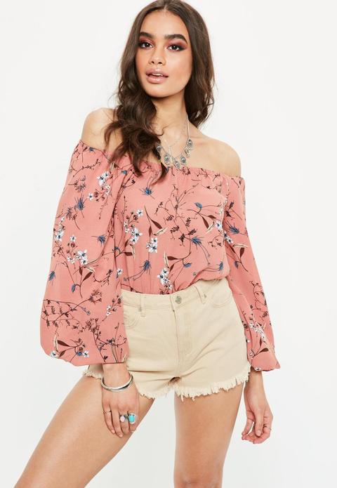 Nude High Waisted Extreme Frayed Hem Denim Shorts, Sand