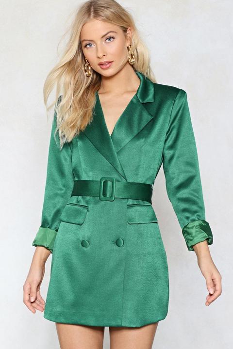 taking care of business satin dress