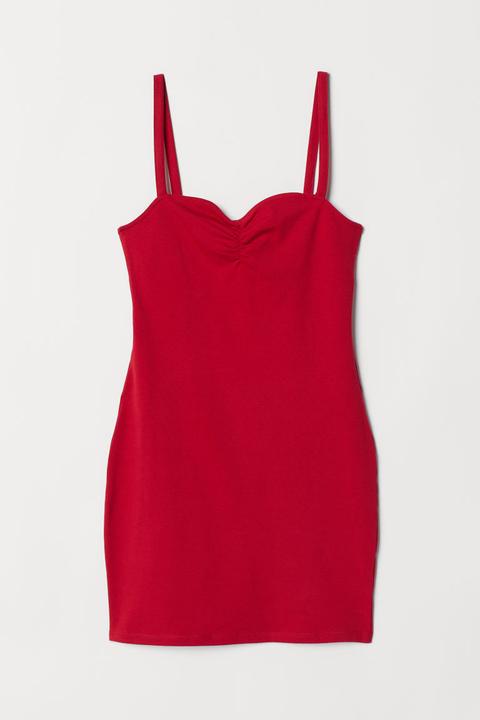 H & M - Abito Aderente In Jersey - Rosso