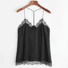 Top De Halter Con Encaje De Pestaña