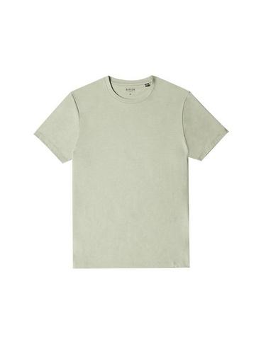 Mens Grey Green Crew Neck T-shirt, Mid Green