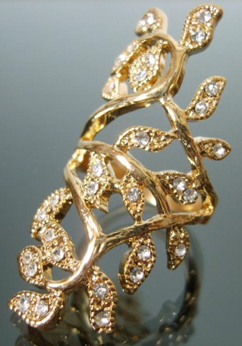 Anello-cocktail Lega Del Rhinestone Di Modo Oro