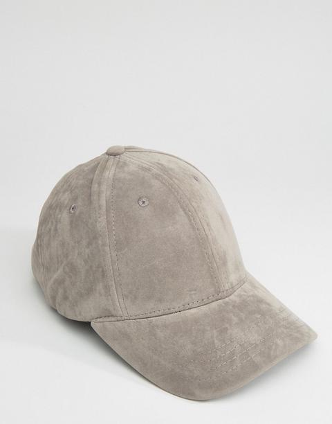 Gorra De Antelina En Gris De New Look