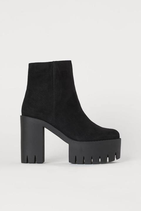 Botas De Plataforma - Negro