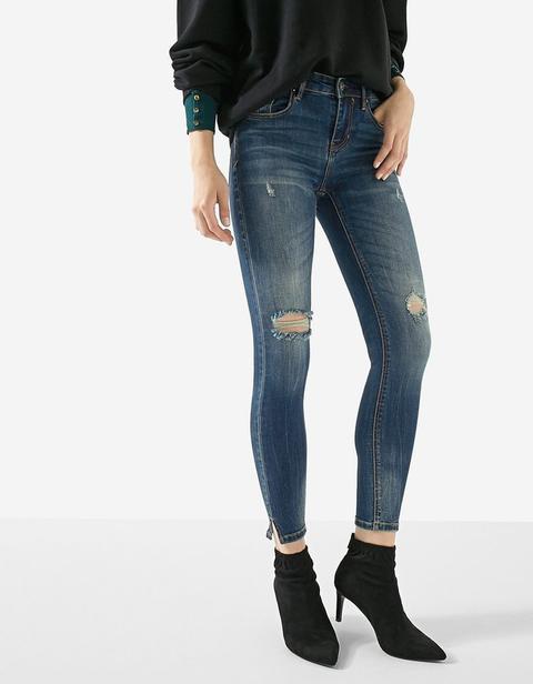 Skinny Denim Basic Jeans Medio