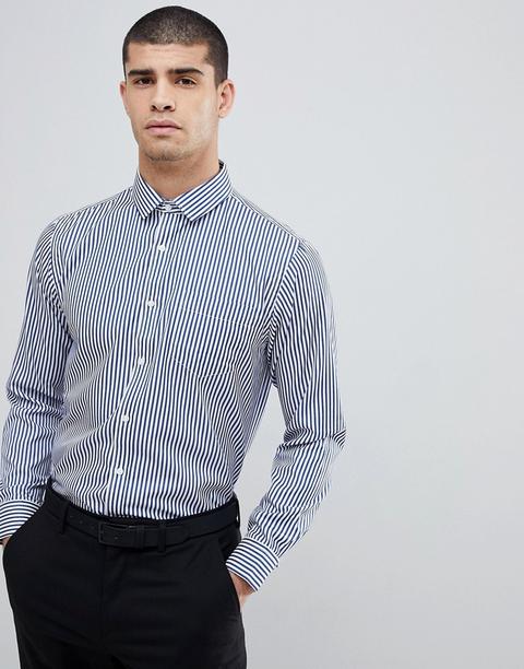 Process Black Long Sleeve Stripe Shirt - Navy