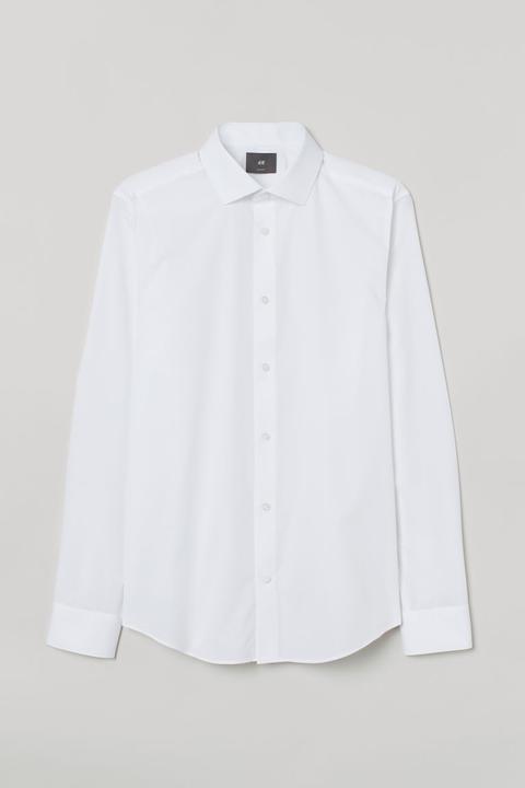 Camisa En Popelina De Algodón - Blanco