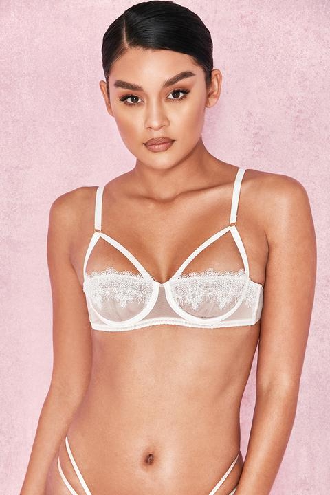 White Underwired Balcony Bra - Sale