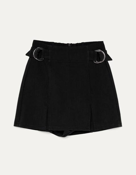 Falda Pantalón Con Hebillas