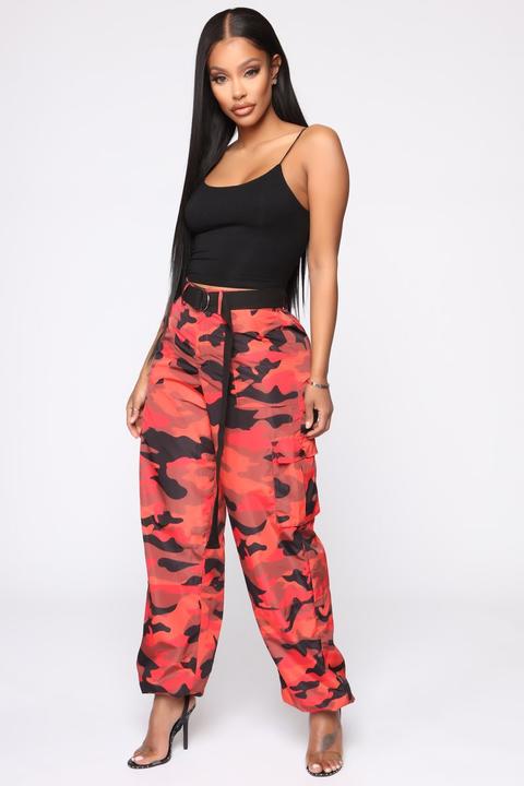 fashion nova orange camo pants