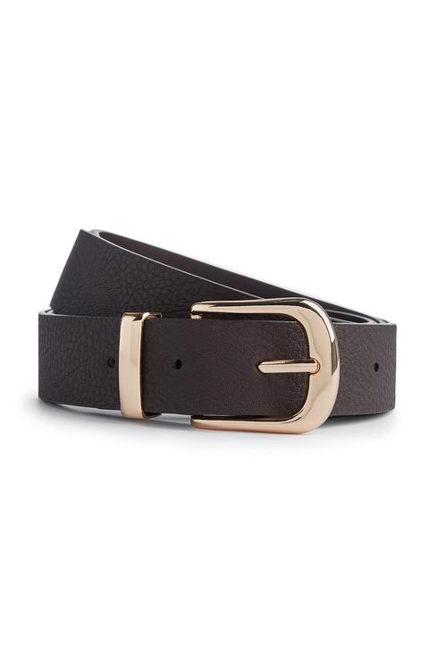 Black Faux Leather Buckle Belt