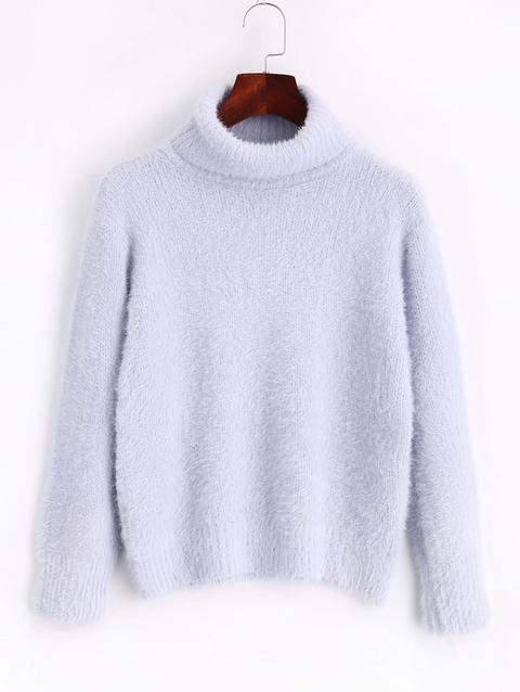 Maglione In Mohair Con Collo Alto