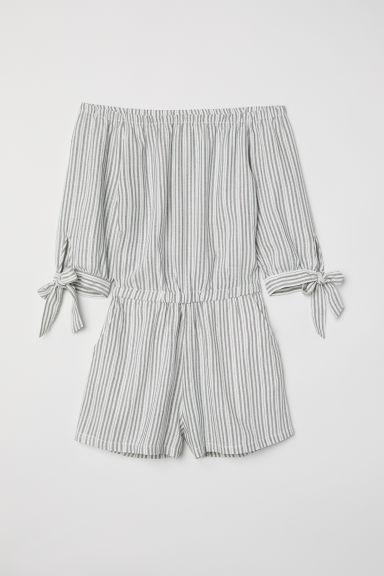 H & M - Tuta Corta A Spalle Scoperte - Bianco