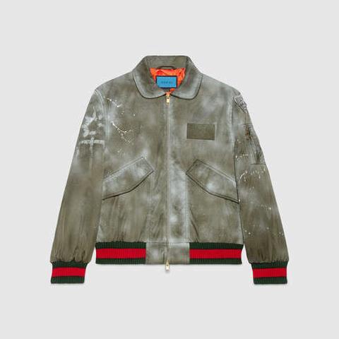 Chaqueta Bomber Trouble Andrew Pintada A Mano