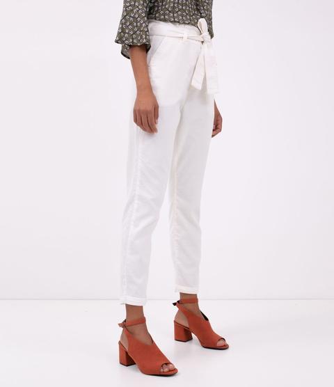 Calça Clochard Com Botões E Amarração