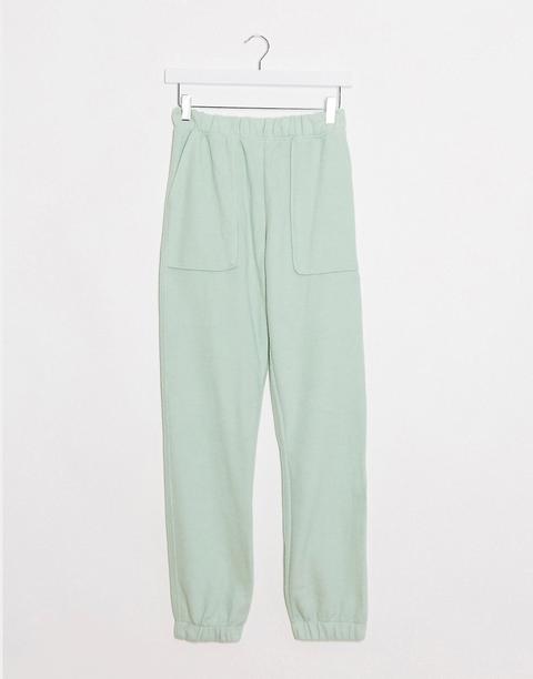 Pantalón De Chándal De Canalé En Verde Salvia De Topshop