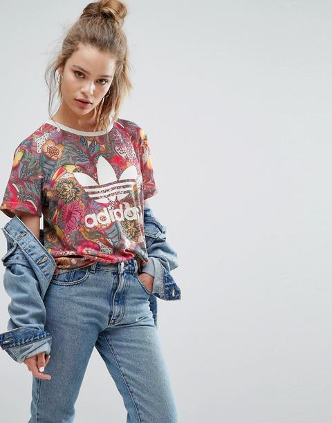 Camiseta Con Estampado Floral Llamativo Farm De Adidas Originals