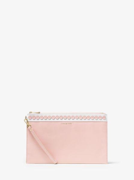 Analise Extra-large Appliqué Leather Clutch | Michael Kors