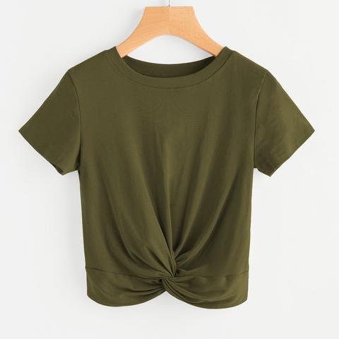 Twist Front Crop Tee