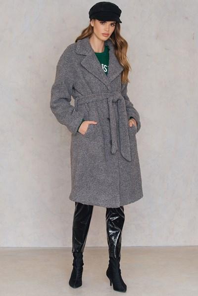 Na-kd Trend Teddy Coat - Grey