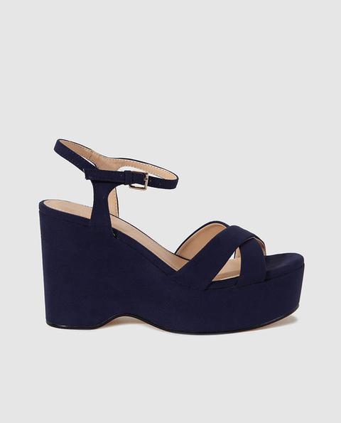 Sandalias De Cuña De Mujer En Azul from Fórmula Joven on 21 Buttons