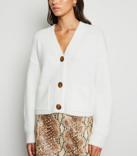 white boxy cardigan