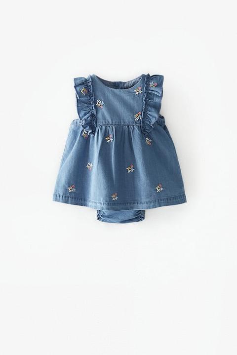 Vestido Denim Flores