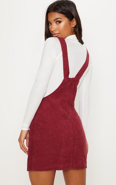 burgundy cord pinafore