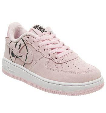 pink air forces with smiley face